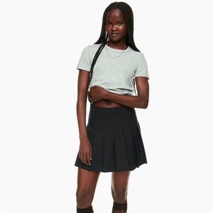 Aritzia Sunday Best Olive Micro Pleated Skirt